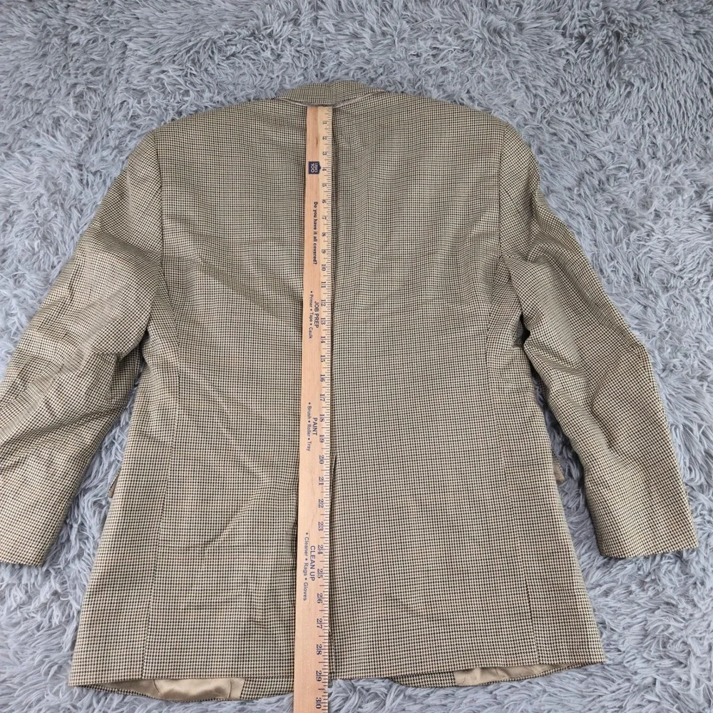 Brooks Brothers Mens 41S Tan Houndstooth Silk Wool 346 Blazer 01061027‎